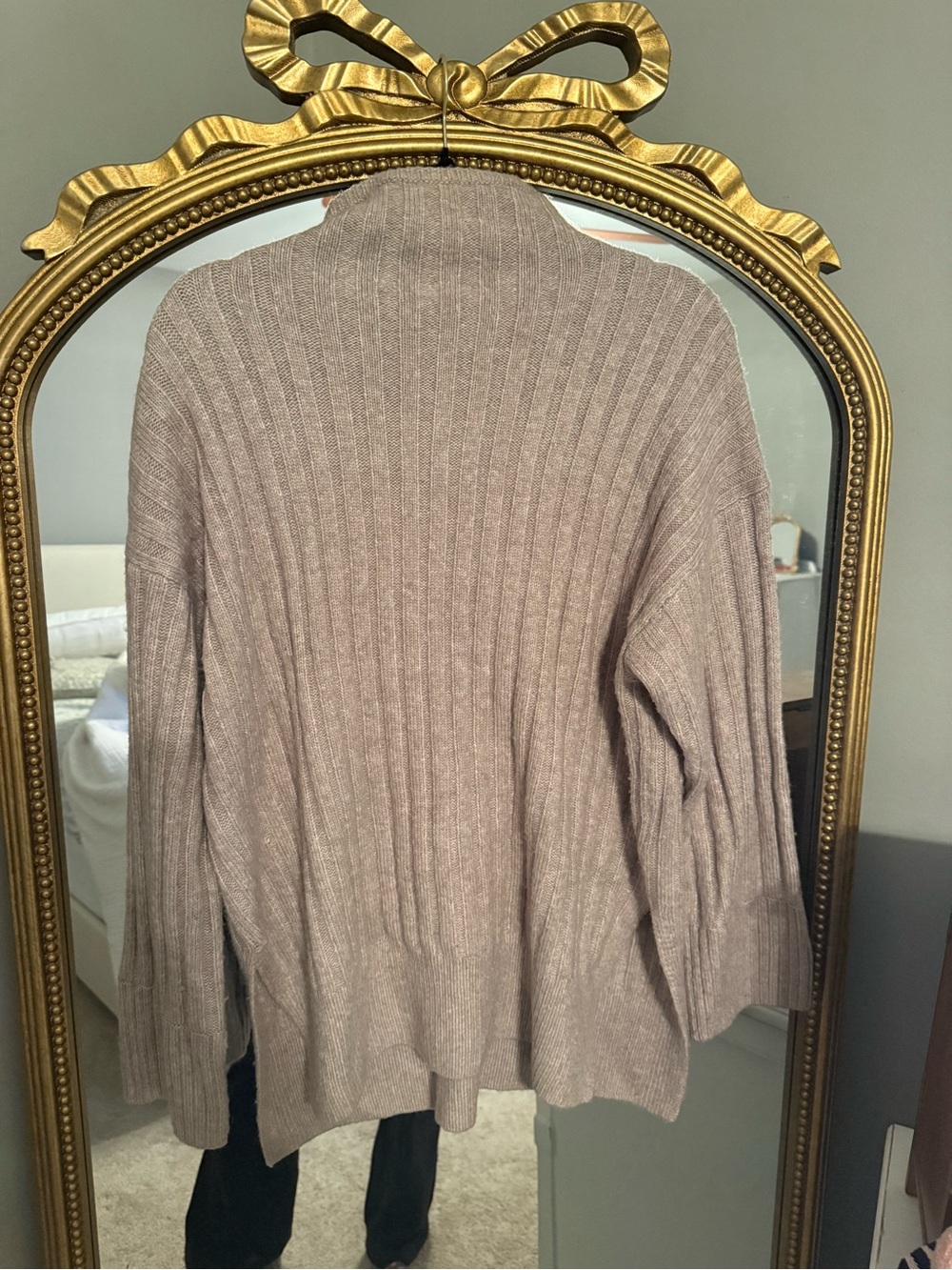 Abercrombie & Fitch Ribbed Cowl Neck Sweater - Mauve